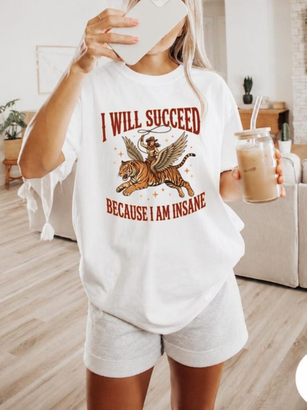 Funny Cowgirl Tiger Shirt I Will Succeed Because I Am Insane Tee